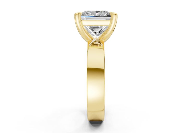 Cascade Diamond Solitaire Princess Cut 4mm Engagement Ring - Ring Premier