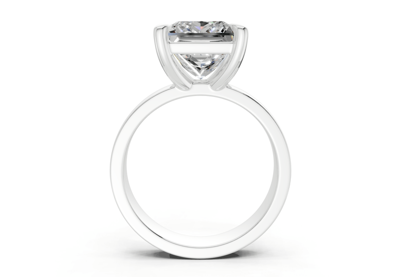 Cascade Diamond Solitaire Princess Cut 4mm Engagement Ring - Ring Premier