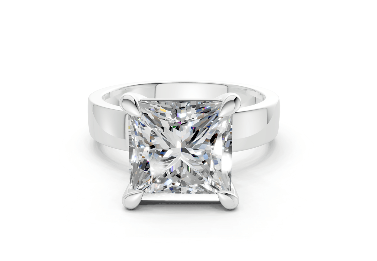 Cascade Diamond Solitaire Princess Cut 4mm Engagement Ring
