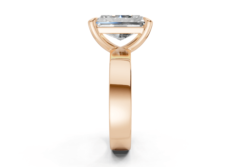 Cascade Diamond Solitaire Radiant Cut 4mm Engagement Ring - Ring Premier