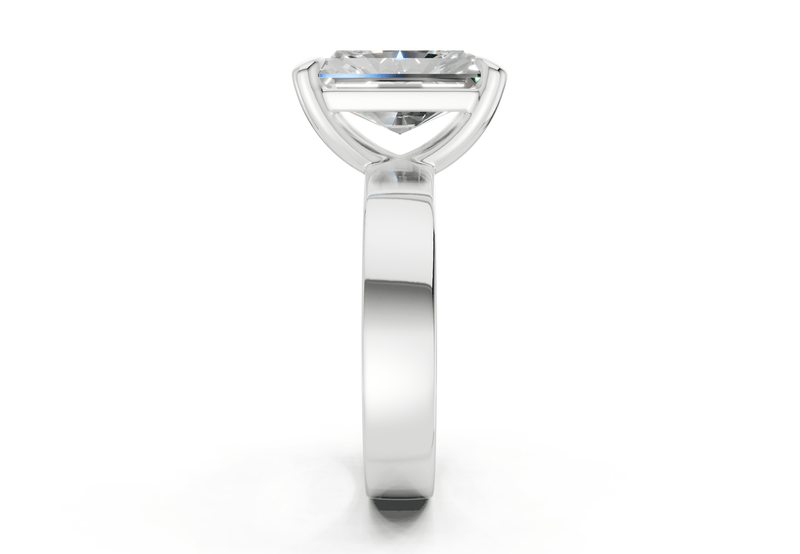 Cascade Diamond Solitaire Radiant Cut 4mm Engagement Ring - Ring Premier