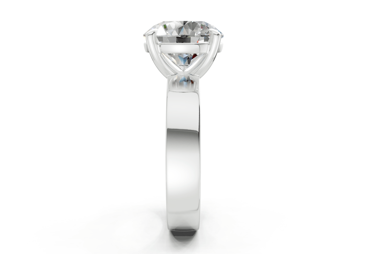 Cascade Diamond Solitaire Round Cut 4mm Engagement Ring