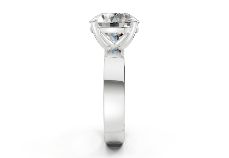 Cascade Diamond Solitaire Round Cut 4mm Engagement Ring - Ring Premier