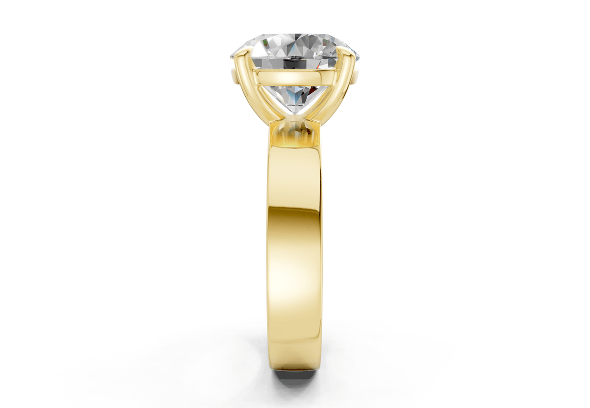 Cascade Diamond Solitaire Round Cut 4mm Engagement Ring