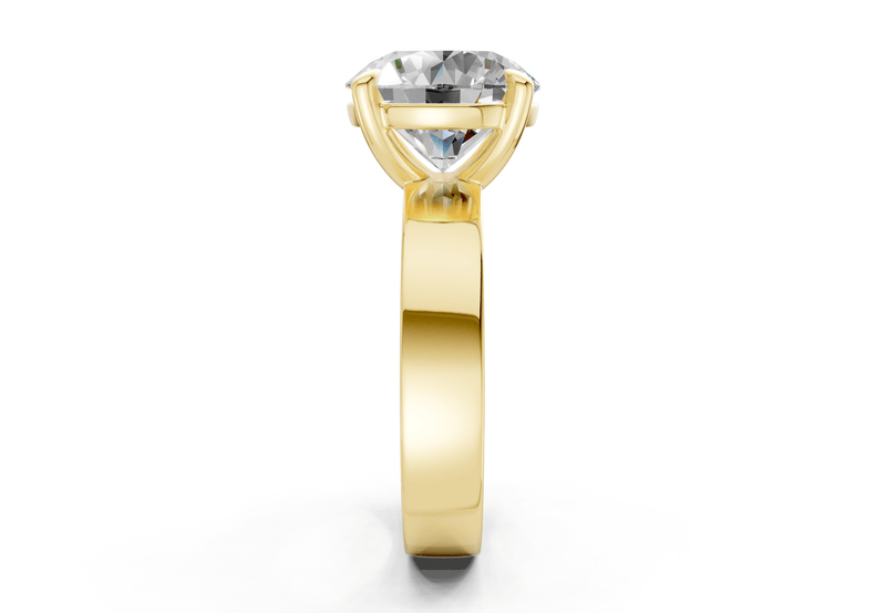 Cascade Diamond Solitaire Round Cut 4mm Engagement Ring - Ring Premier