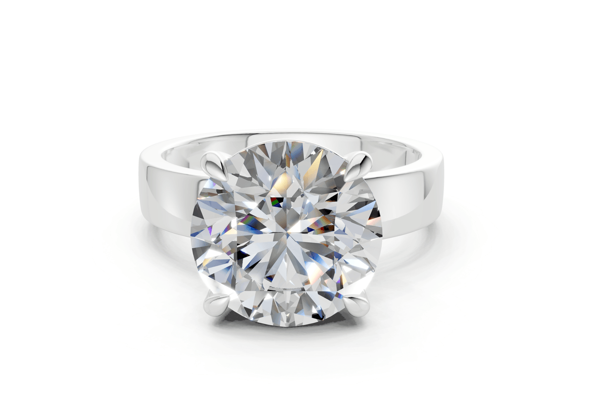 Cascade Diamond Solitaire Round Cut 4mm Engagement Ring