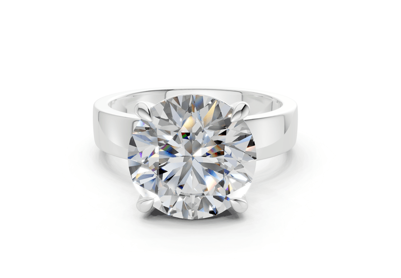 Cascade Diamond Solitaire Round Cut 4mm Engagement Ring - Ring Premier