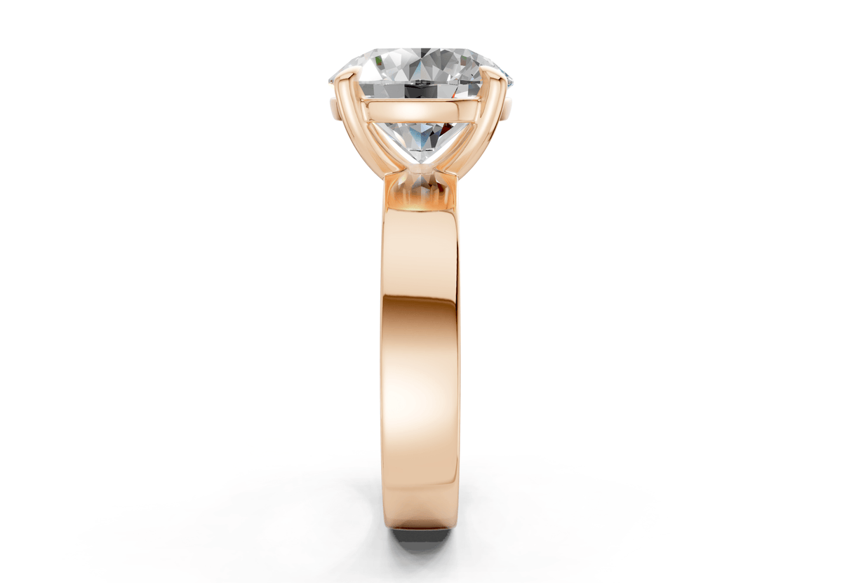 Cascade Diamond Solitaire Round Cut 4mm Engagement Ring