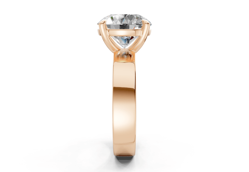 Cascade Diamond Solitaire Round Cut 4mm Engagement Ring - Ring Premier