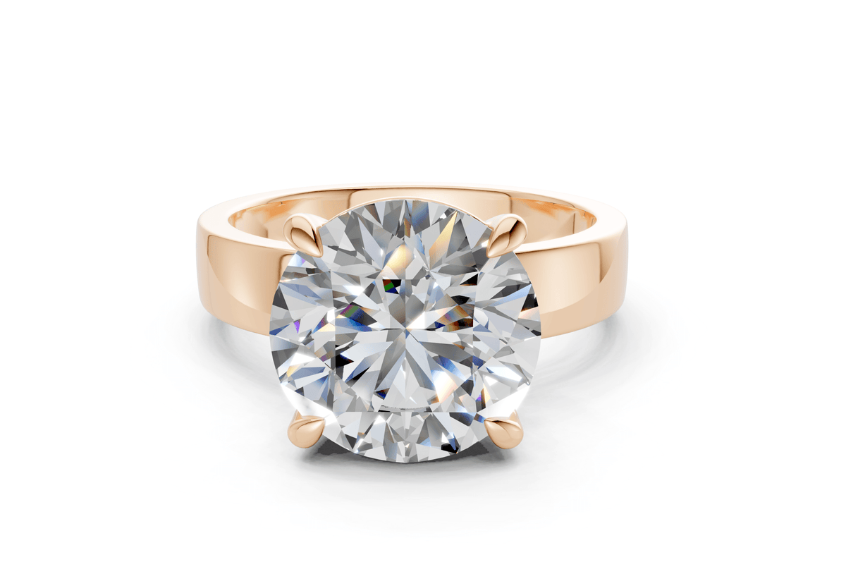 Cascade Diamond Solitaire Round Cut 4mm Engagement Ring