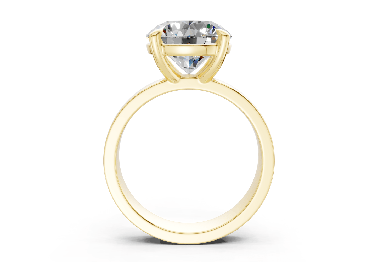 Cascade Diamond Solitaire Round Cut 4mm Engagement Ring - Ring Premier