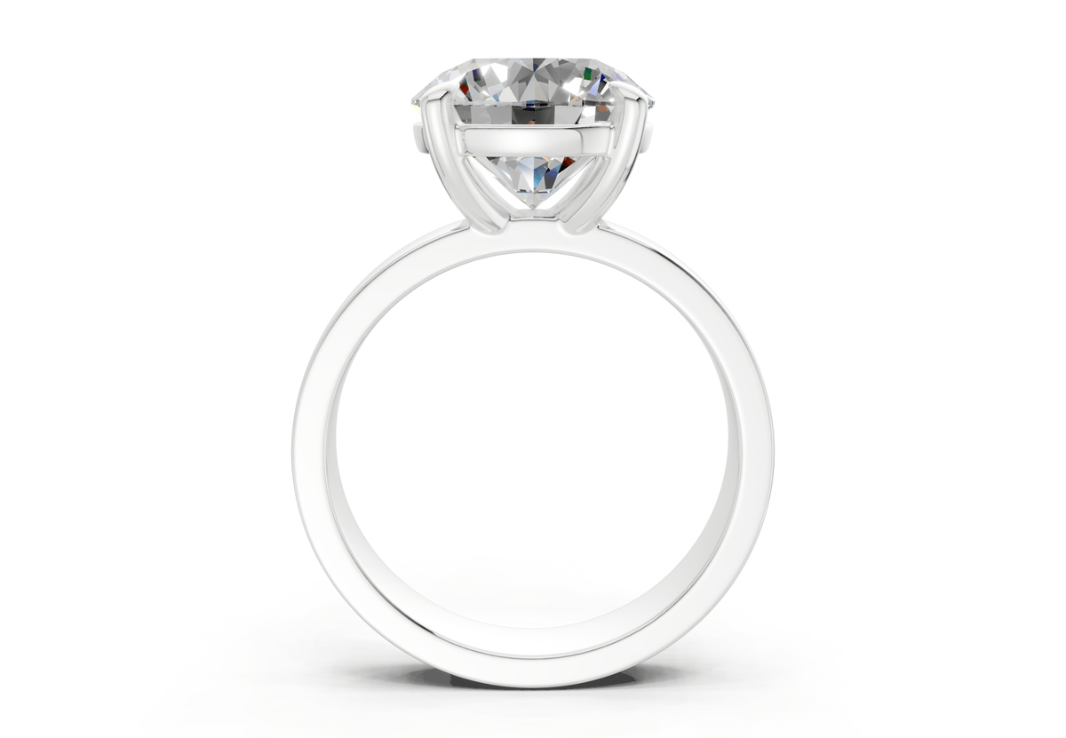 Cascade Diamond Solitaire Round Cut 4mm Engagement Ring