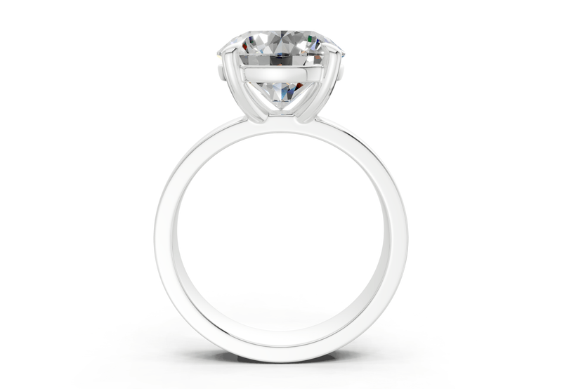 Cascade Diamond Solitaire Round Cut 4mm Engagement Ring - Ring Premier