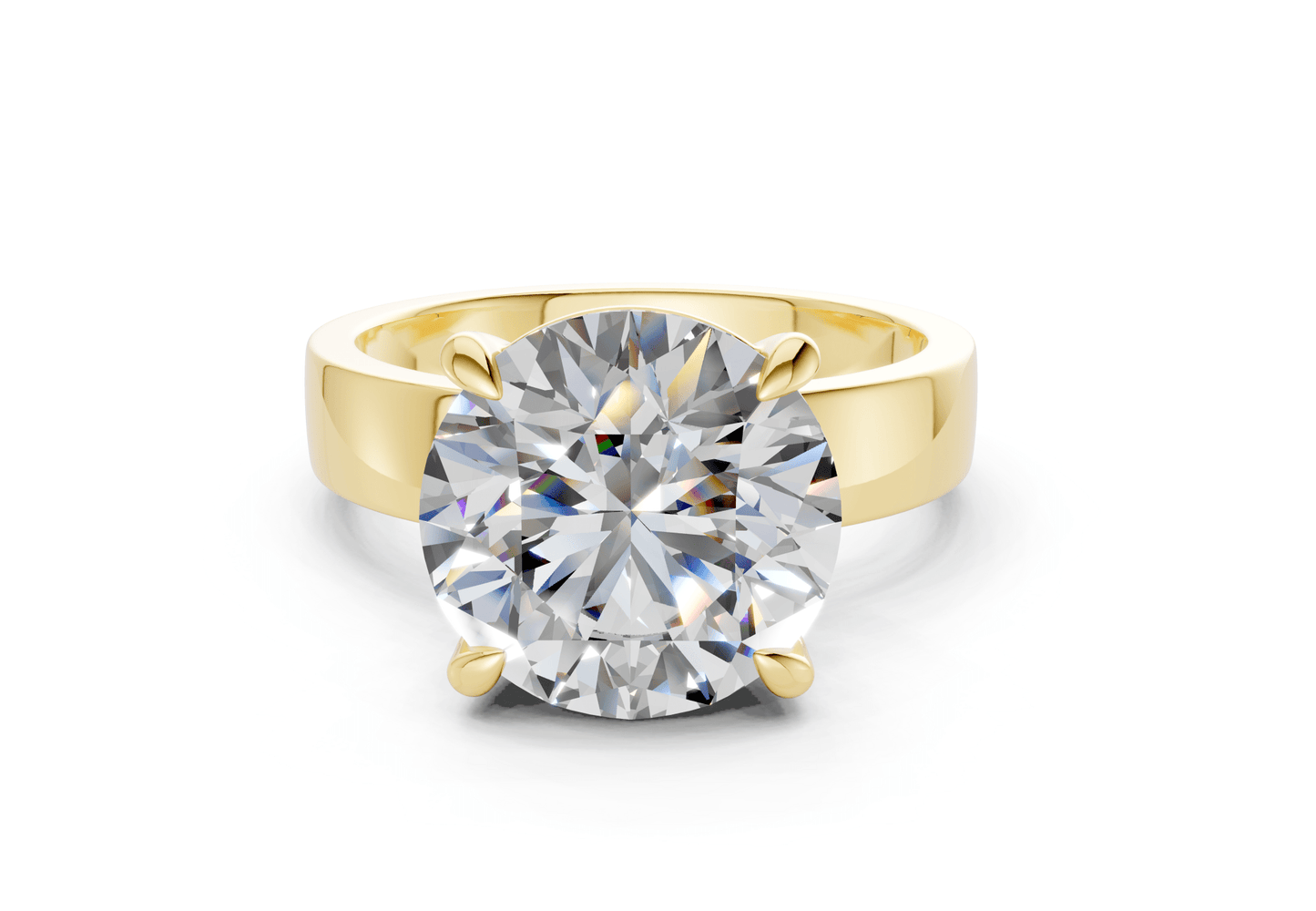 Cascade Diamond Solitaire Round Cut 4mm Engagement Ring - Ring Premier
