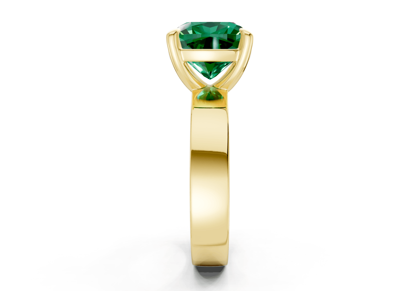 Cascade Emerald Gemstone Solitaire Cushion Squareuare Cut 4mm Engagement Ring
