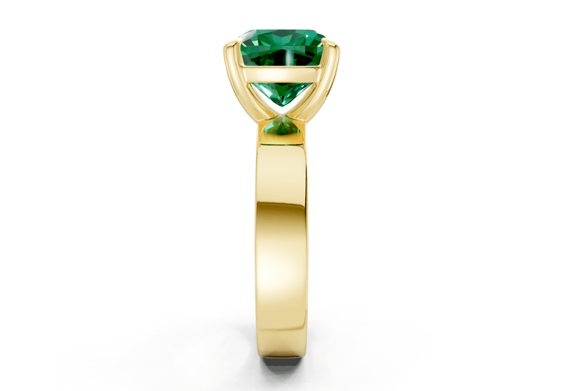 Cascade Emerald Gemstone Solitaire Cushion Squareuare Cut 4mm Engagement Ring - Ring Premier