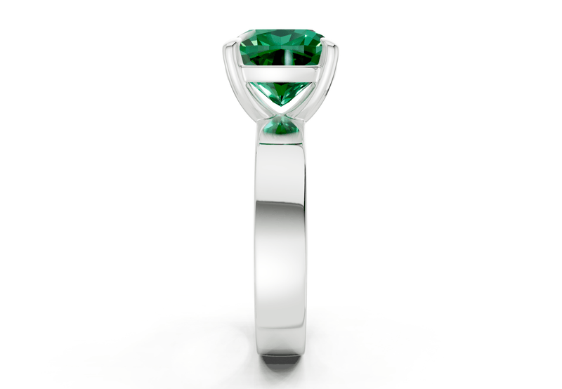 Cascade Emerald Gemstone Solitaire Cushion Squareuare Cut 4mm Engagement Ring - Ring Premier