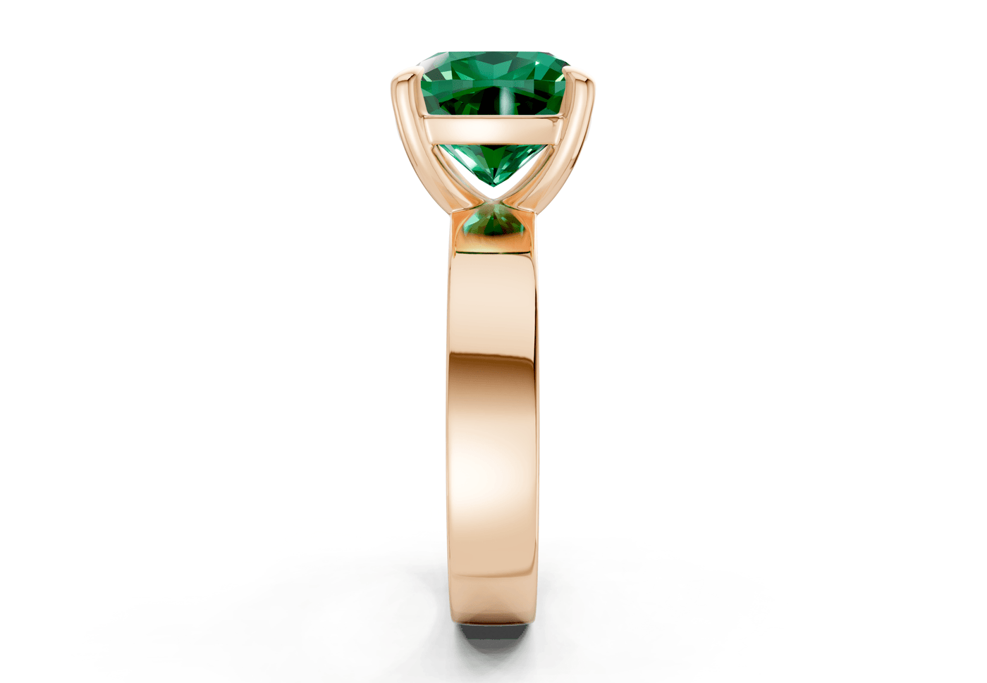 Cascade Emerald Gemstone Solitaire Cushion Squareuare Cut 4mm Engagement Ring
