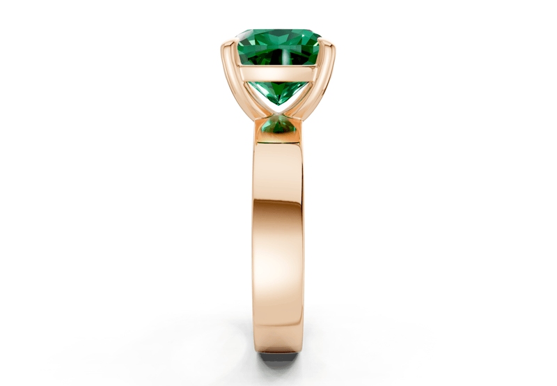 Cascade Emerald Gemstone Solitaire Cushion Squareuare Cut 4mm Engagement Ring - Ring Premier