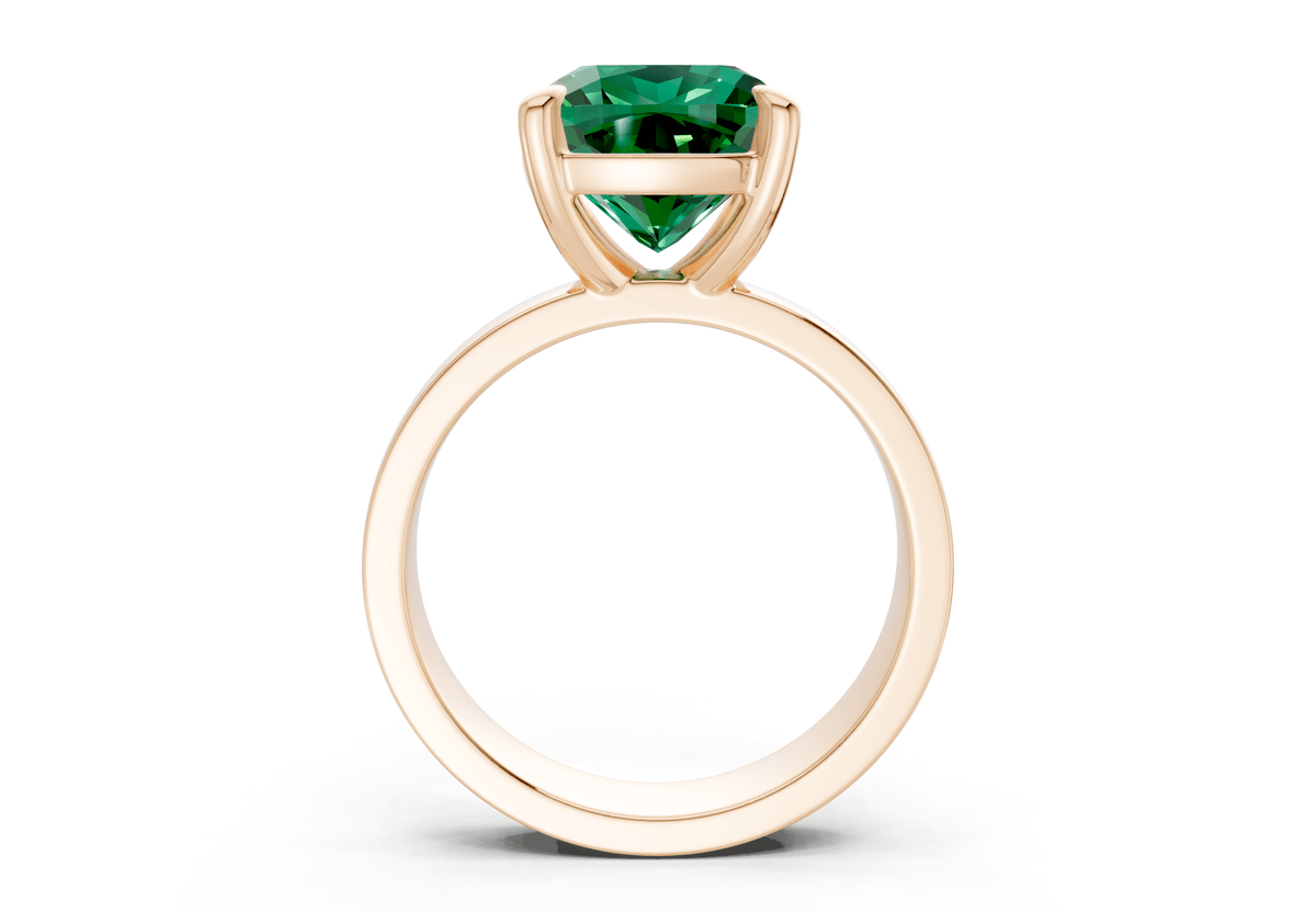 Cascade Emerald Gemstone Solitaire Cushion Squareuare Cut 4mm Engagement Ring