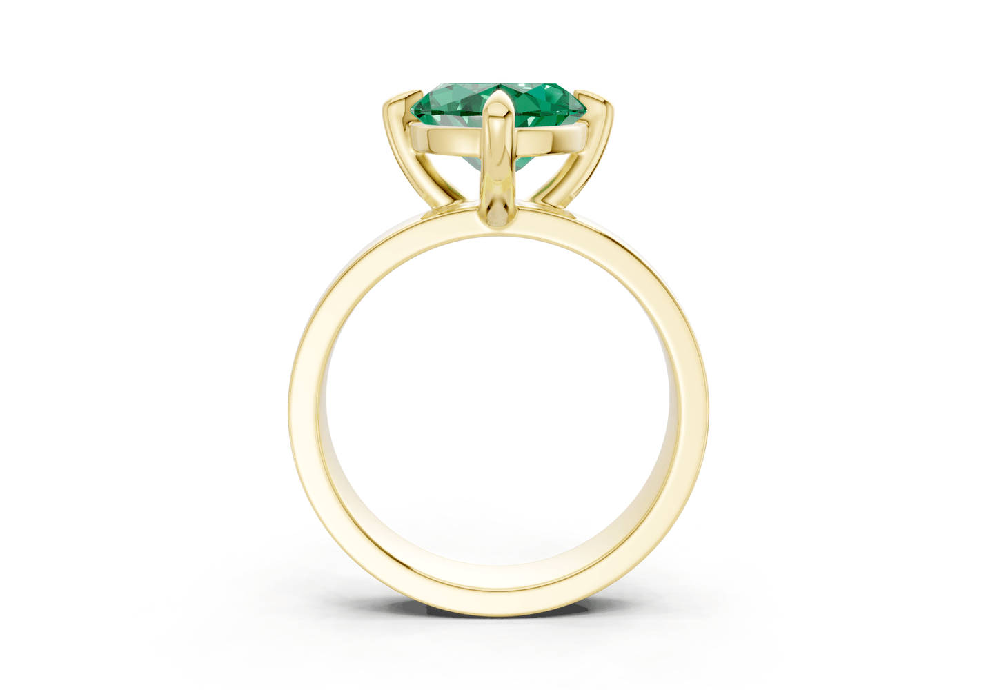 Cascade Emerald Gemstone Solitaire Marquise Cut 4mm Engagement Ring - Ring Premier