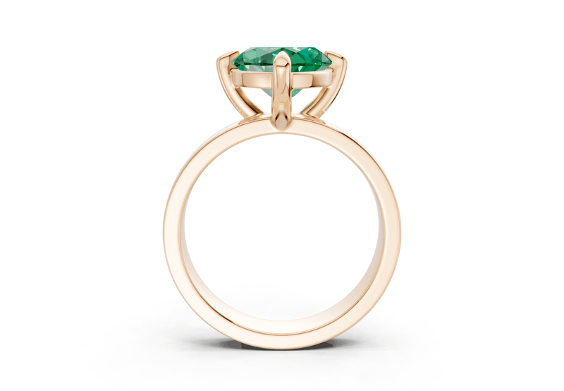 Cascade Emerald Gemstone Solitaire Marquise Cut 4mm Engagement Ring - Ring Premier