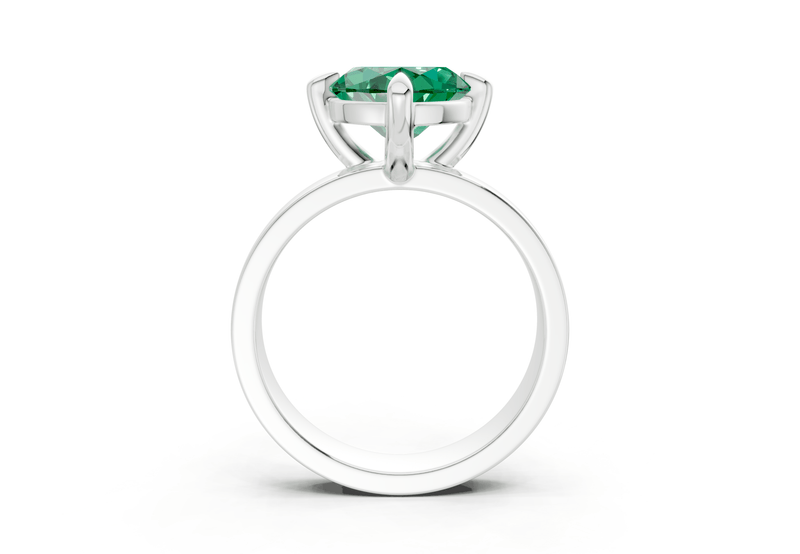 Cascade Emerald Gemstone Solitaire Marquise Cut 4mm Engagement Ring - Ring Premier
