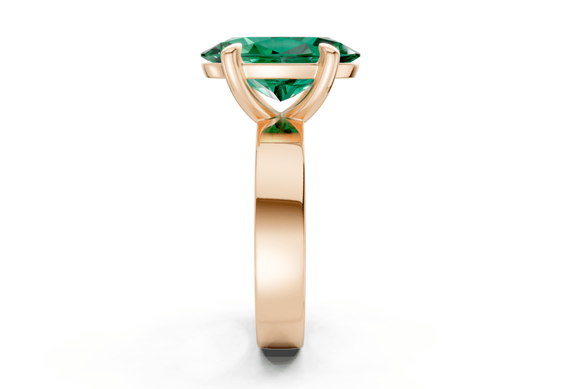 Cascade Emerald Gemstone Solitaire Oval Cut 4mm Engagement Ring - Ring Premier