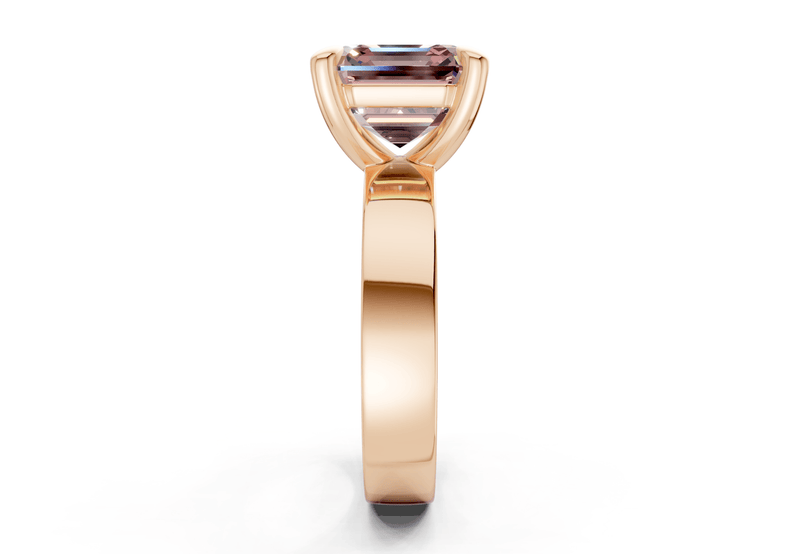 Cascade Pink Diamond Solitaire Asscher Cut 4mm Engagement Ring - Ring Premier