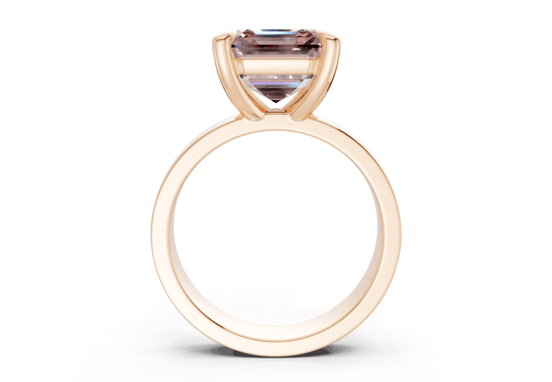 Cascade Pink Diamond Solitaire Asscher Cut 4mm Engagement Ring - Ring Premier
