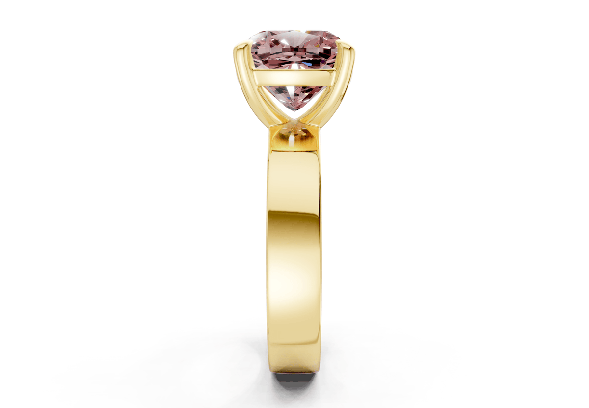 Cascade Pink Diamond Solitaire Cushion Squareuare Cut 4mm Engagement Ring