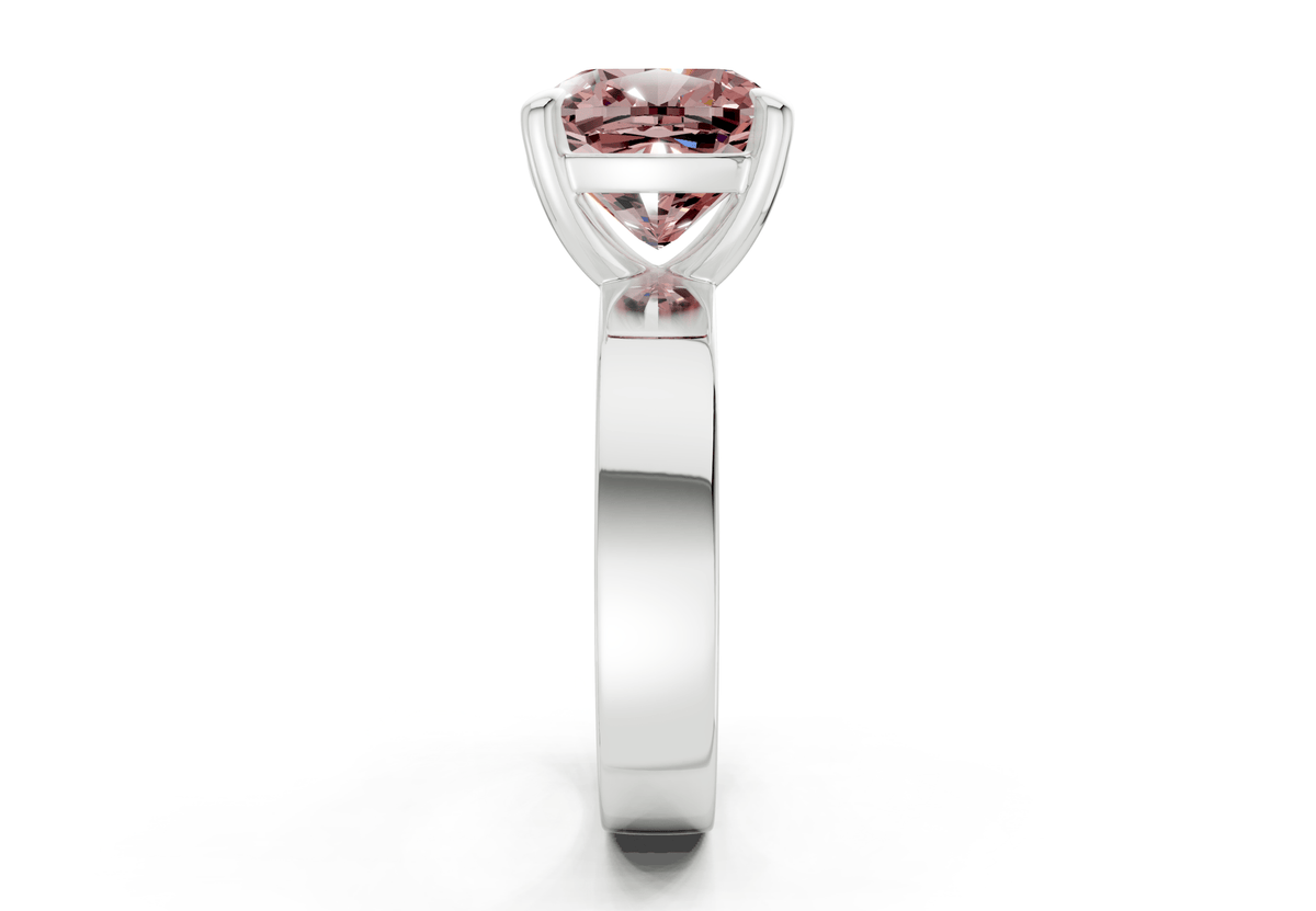 Cascade Pink Diamond Solitaire Cushion Squareuare Cut 4mm Engagement Ring