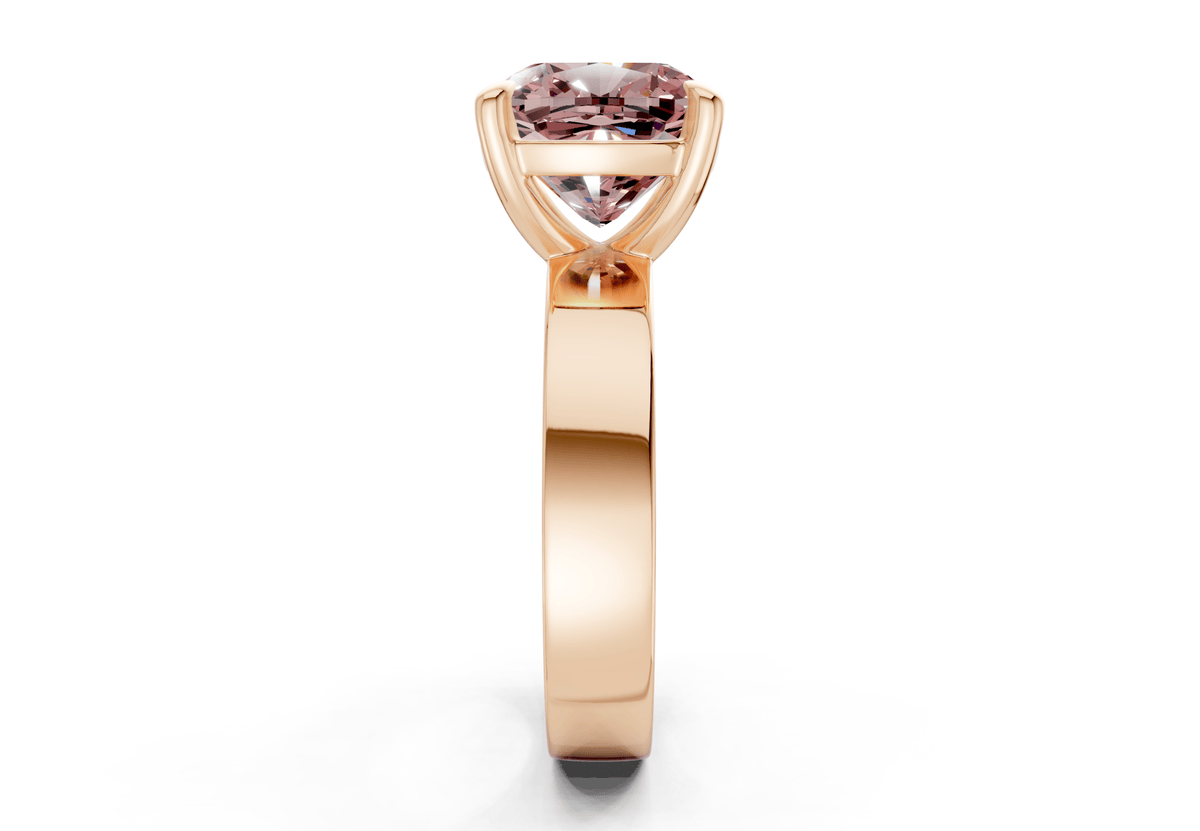 Cascade Pink Diamond Solitaire Cushion Squareuare Cut 4mm Engagement Ring