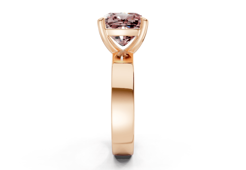 Cascade Pink Diamond Solitaire Cushion Squareuare Cut 4mm Engagement Ring - Ring Premier