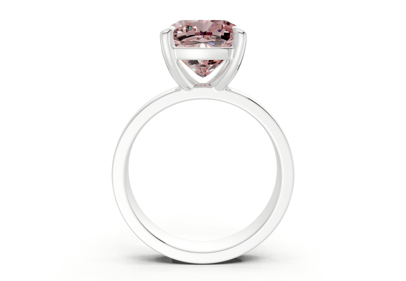Cascade Pink Diamond Solitaire Cushion Squareuare Cut 4mm Engagement Ring