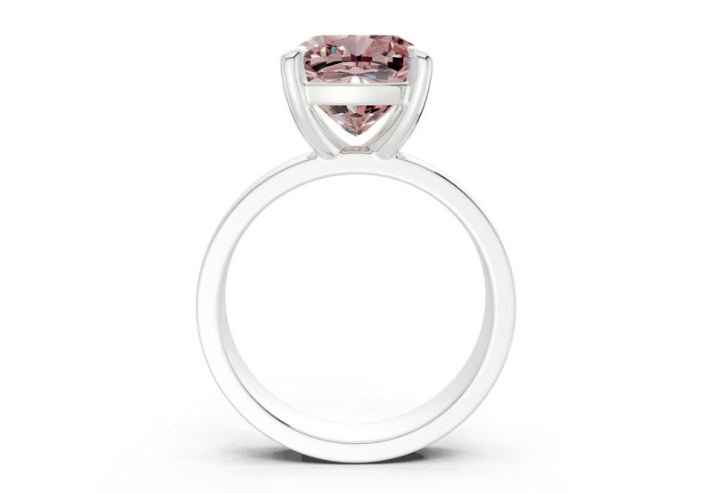 Cascade Pink Diamond Solitaire Cushion Squareuare Cut 4mm Engagement Ring - Ring Premier