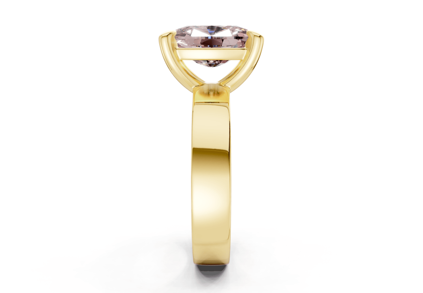 Cascade Pink Diamond Solitaire Elongated Cushion Cut 4mm Engagement Ring