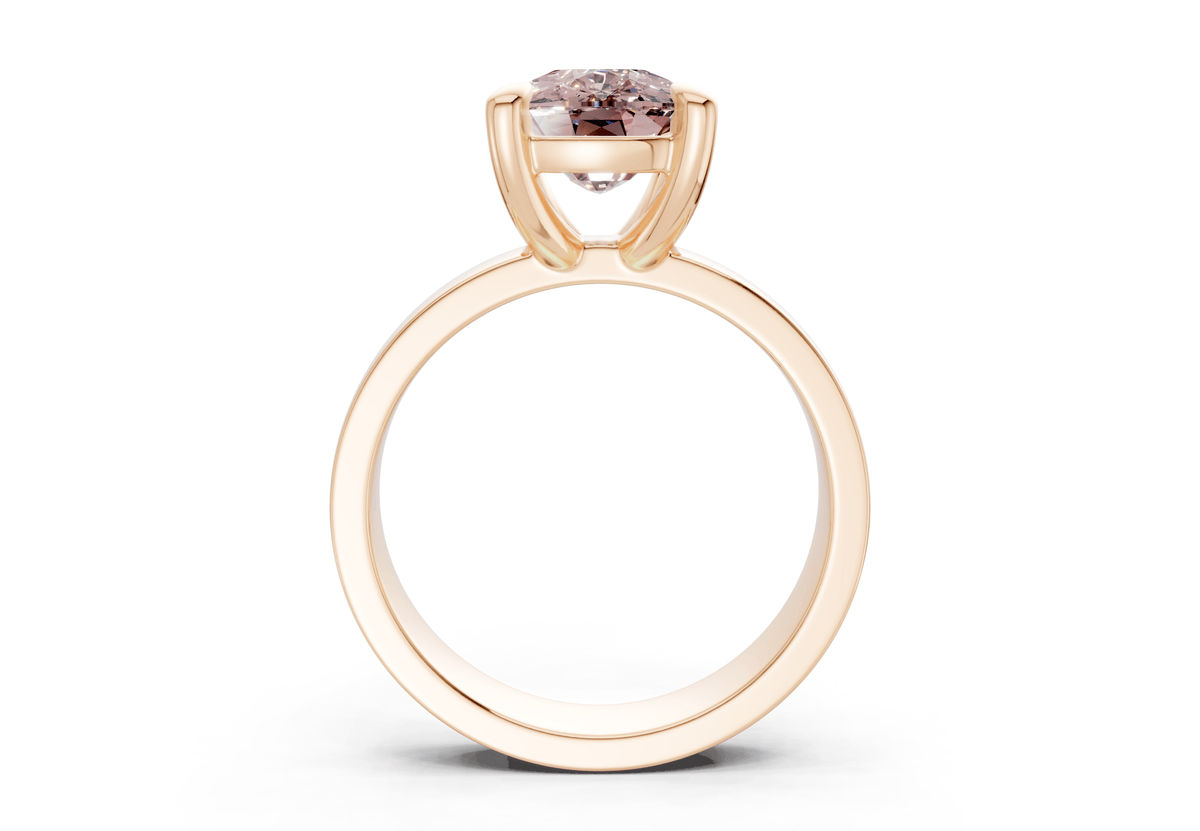 Cascade Pink Diamond Solitaire Elongated Cushion Cut 4mm Engagement Ring