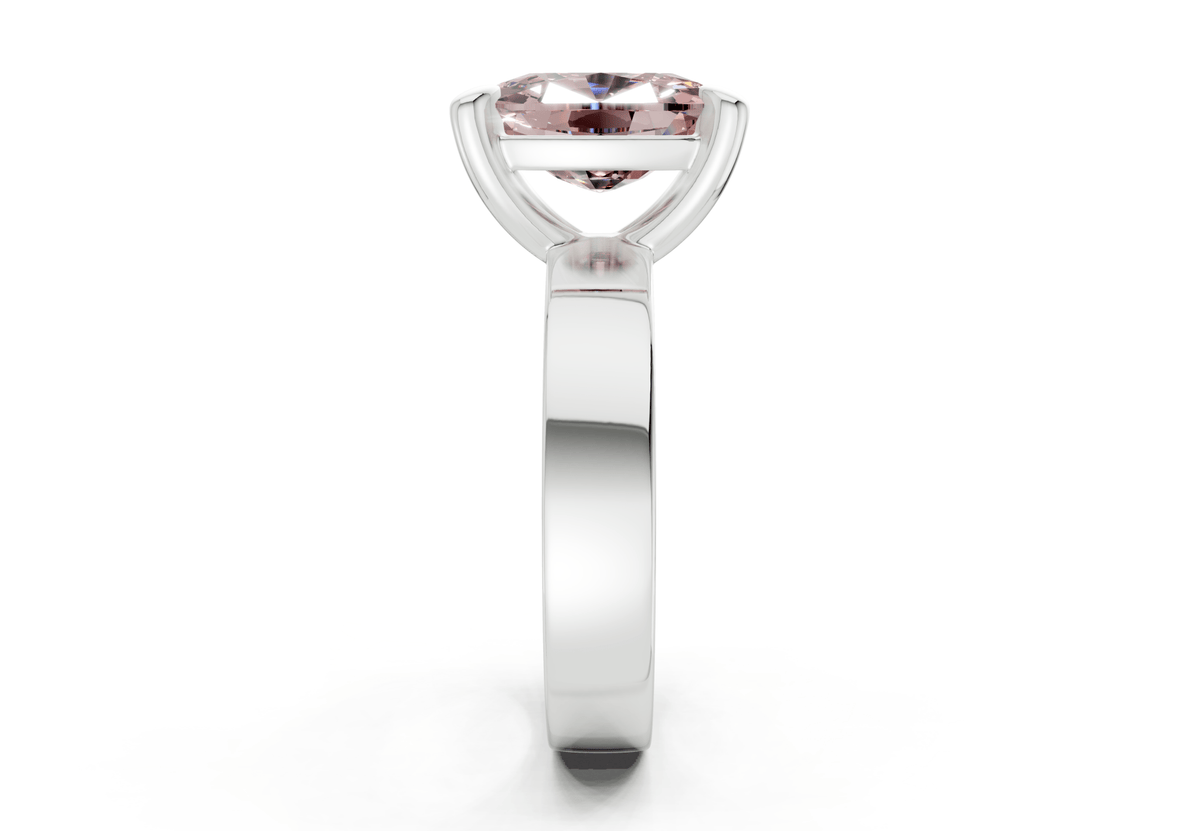 Cascade Pink Diamond Solitaire Elongated Cushion Cut 4mm Engagement Ring