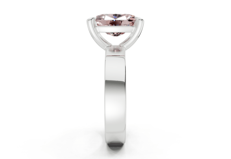 Cascade Pink Diamond Solitaire Elongated Cushion Cut 4mm Engagement Ring - Ring Premier