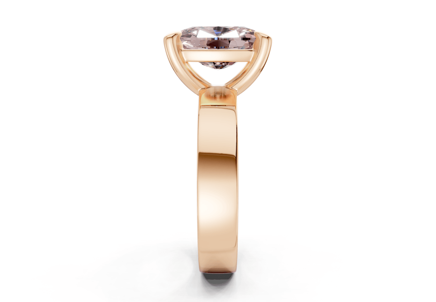 Cascade Pink Diamond Solitaire Elongated Cushion Cut 4mm Engagement Ring
