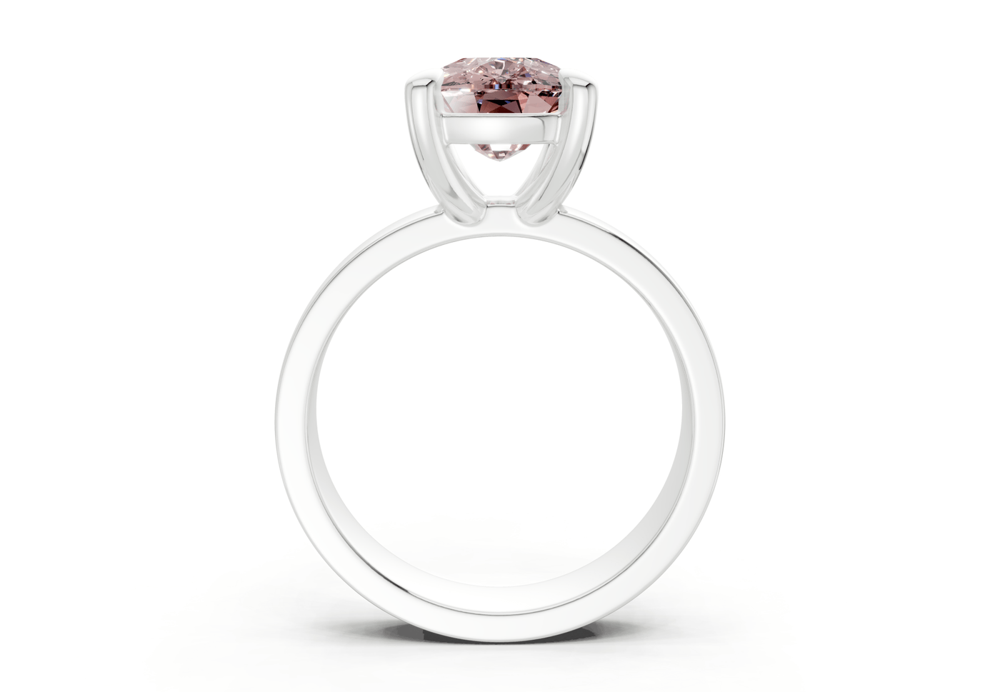 Cascade Pink Diamond Solitaire Elongated Cushion Cut 4mm Engagement Ring