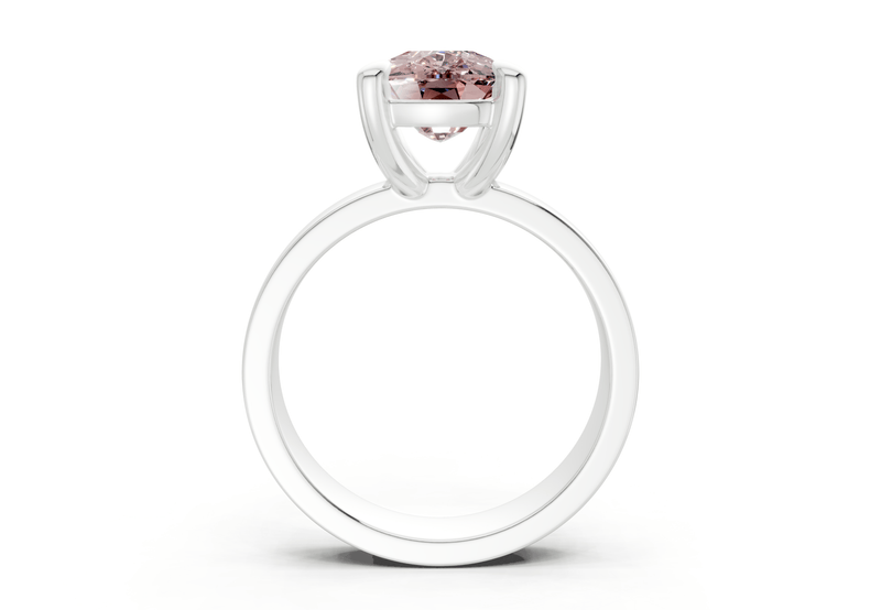 Cascade Pink Diamond Solitaire Elongated Cushion Cut 4mm Engagement Ring - Ring Premier