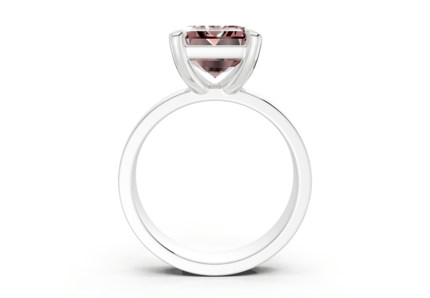 Cascade Pink Diamond Solitaire Emerald Cut 4mm Engagement Ring