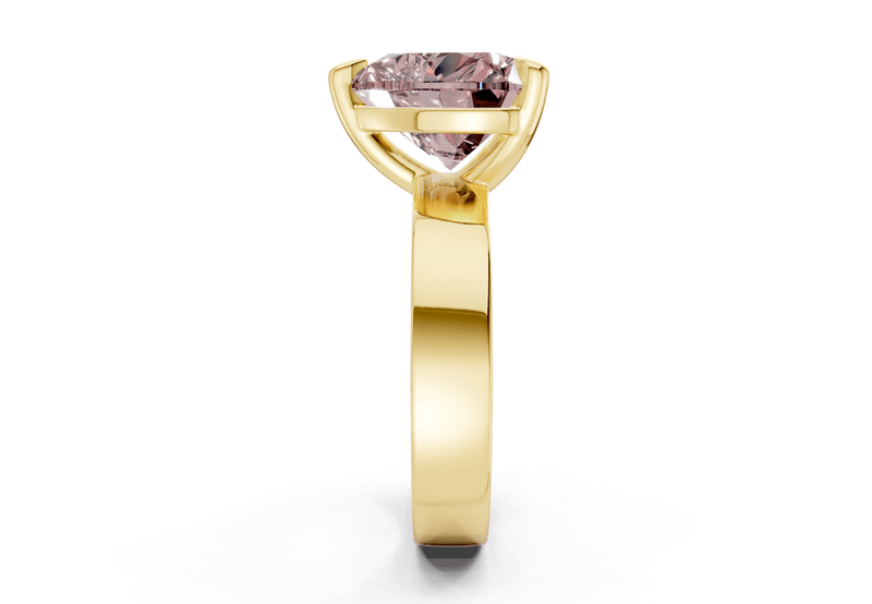 Cascade Pink Diamond Solitaire Heart Cut 4mm Engagement Ring - Ring Premier