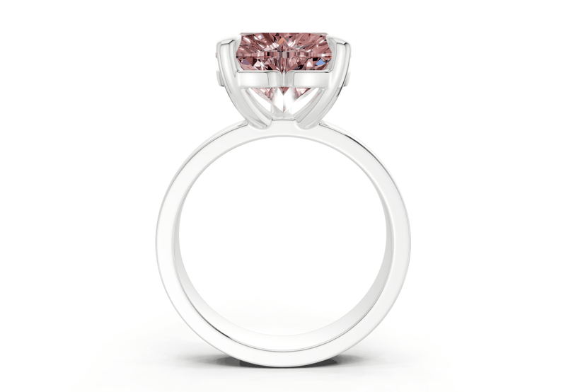 Cascade Pink Diamond Solitaire Heart Cut 4mm Engagement Ring - Ring Premier