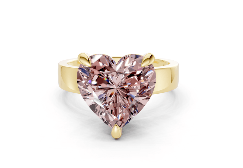 Cascade Pink Diamond Solitaire Heart Cut 4mm Engagement Ring