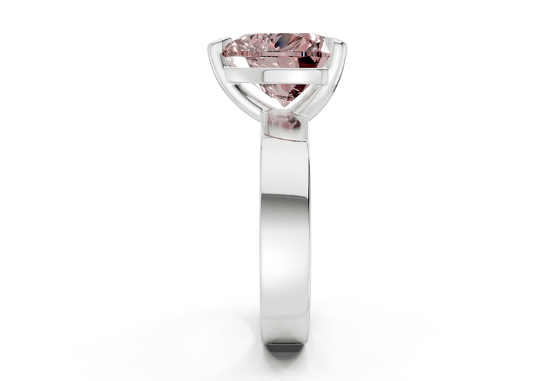 Cascade Pink Diamond Solitaire Heart Cut 4mm Engagement Ring - Ring Premier