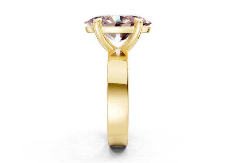 Cascade Pink Diamond Solitaire Oval Cut 4mm Engagement Ring - Ring Premier