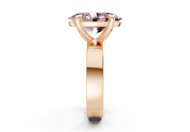 Cascade Pink Diamond Solitaire Oval Cut 4mm Engagement Ring - Ring Premier